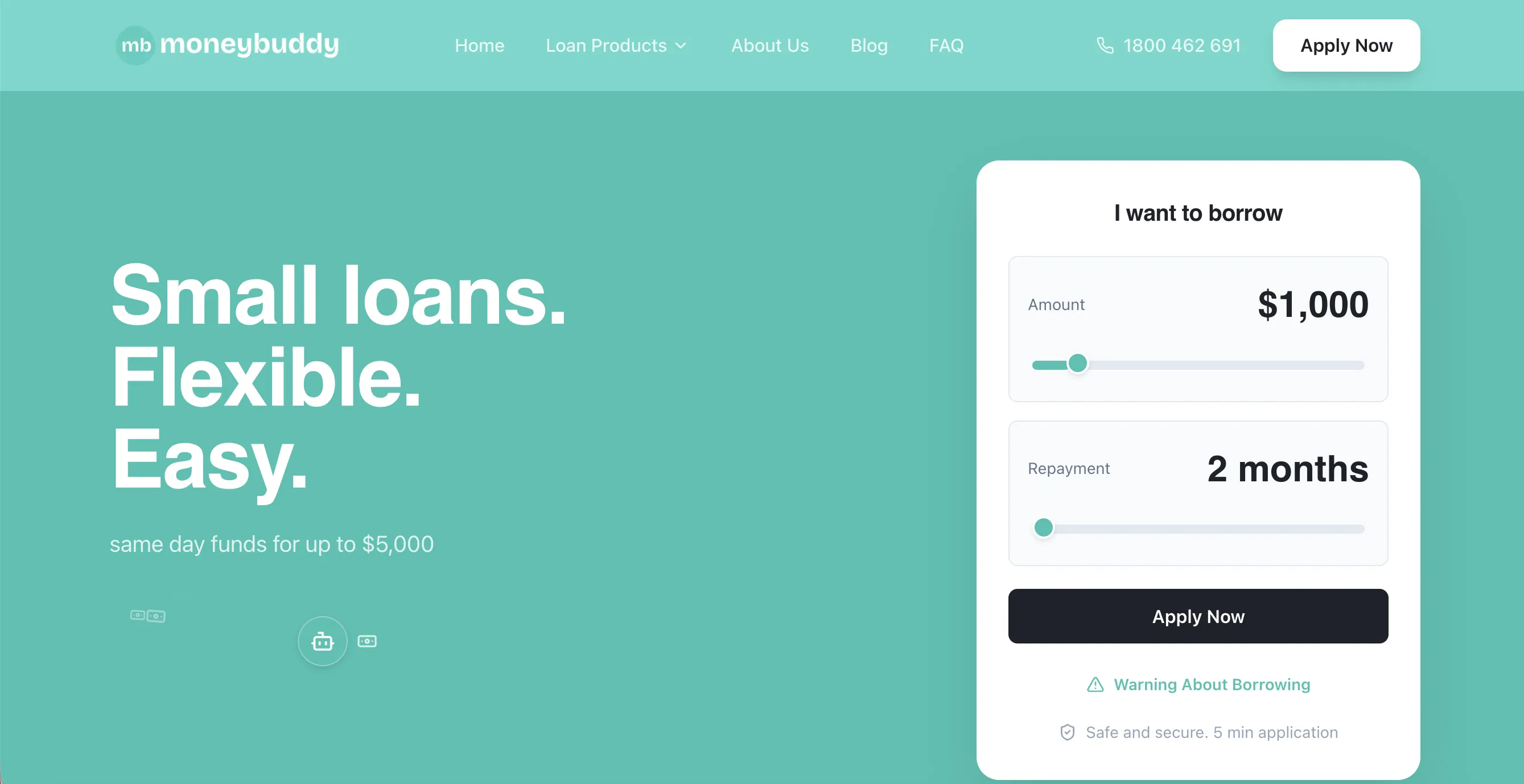 Money Buddy website screenshot