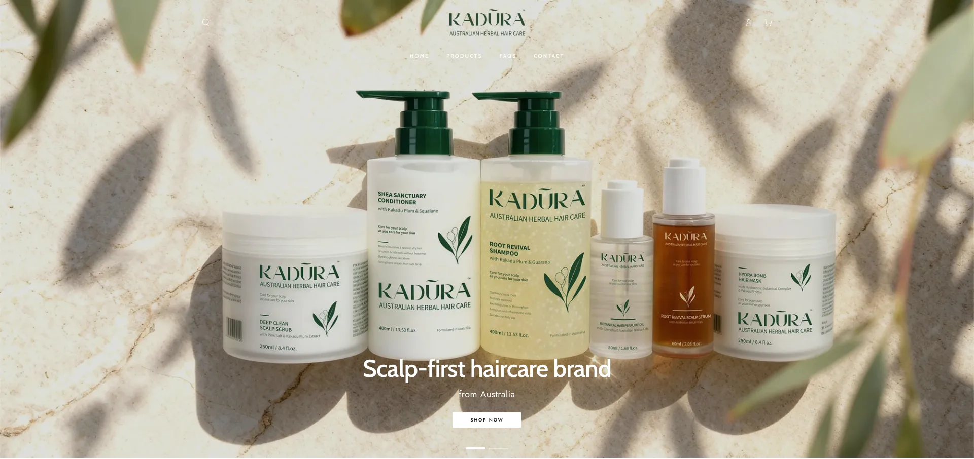 Kadura Beauty website screenshot
