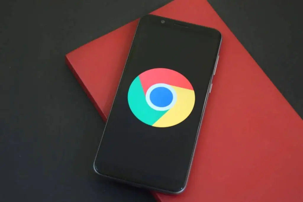 Mobile Phone Device with Google Chrome showing